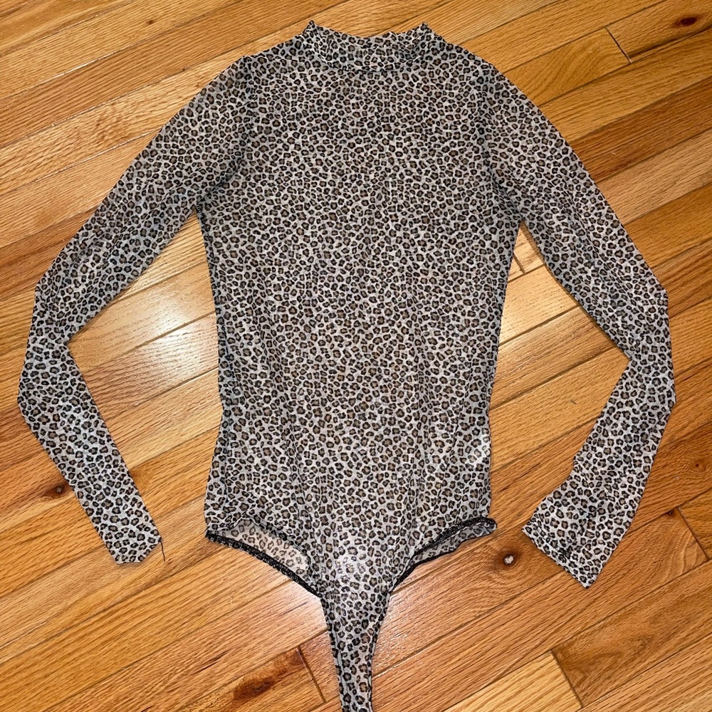 Sheer Leopard Print Bodysuit